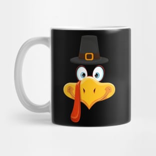 Cute Turkey Face Thanksgiving Mens Boys Kids Mug